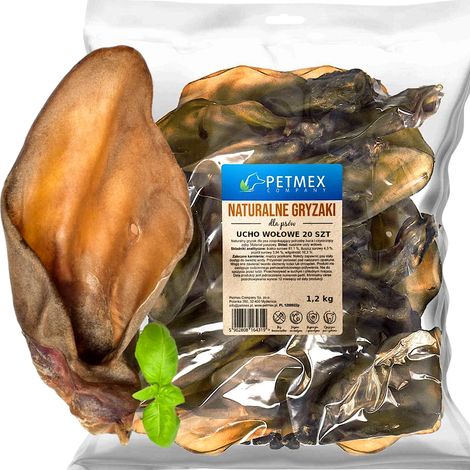 Delicias, masticable natural para perros, Oreja, Orejas de Res Petmex 20 uds. (1/3)
