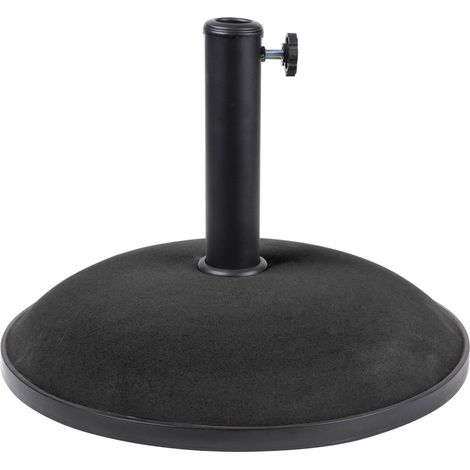 Base per ombrellone in cemento nero 25 kg – Dimensioni 50x37 cm, diametro interno 35/38/48 mm