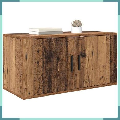 881150 Meuble TV mural Bois ancien 80 x 34,5 x 40 cm Bois d'ingénierie (1/5)