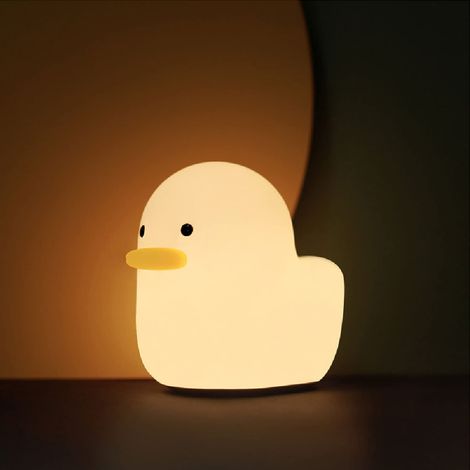 Veilleuse mignonne en forme de canard en silicone, lampe tactile portable pour bébé, luminosité réglable, veilleuse pour chambre d'enfant (1/5)