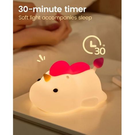 Veilleuse Licorne LED Lampe Silicone Rechargeable Tactile Enfant (1/4)