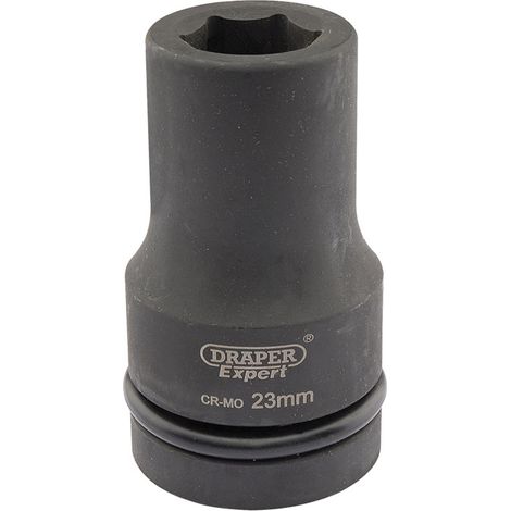 Draper Expert HI-TORQ 23mm 1" Square Drive Deep Impact Socket – 6 Point, Heavy-Duty, Metric Deep Socket for High Torque Applications (1/5)