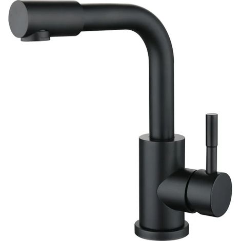 Robinet de cuisine pivotant à 360° en acier inoxydable brossé avec cartouche céramique et flexible de 60 cm (1/5)