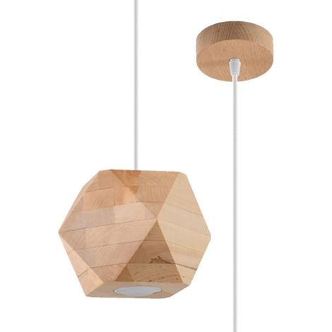 Lámpara colgante Mion madera natural (1/5)