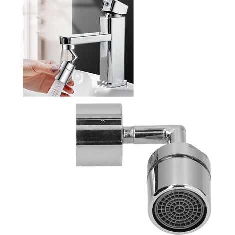 Universell schwenkbarer Wasserhahn, 720° drehbarer Auslauf, Spritzschutz, Wasserfilter, Spülauslauf, gezahnte Befestigung. (1/5)