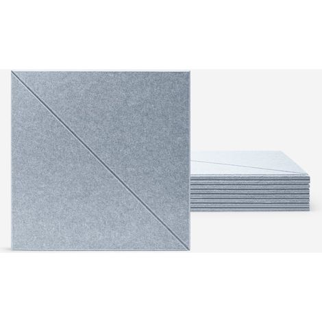 Set aus 8 dekorativen Schallschutzpaneelen 60x60 grau Design Toon-G