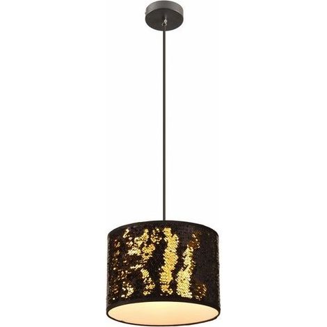 Suspension Reality Crazy noire paillettes or E27 60W