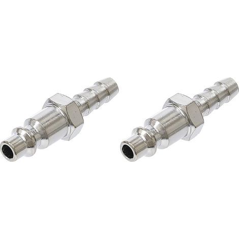 Lot de 2 - Raccord rapide - Raccord tuyau - Pour outils pneumatiques - Compatible USA France - Métal - 8 mm x 15 cm (1/3)