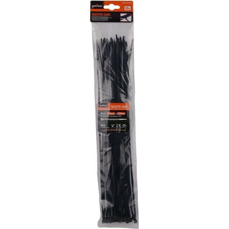 Kaela - Set 30pz Fascette Cavi Cavo Nero Stringenti In Plastica Nylon 3.6 X 350 Mm 92384 - (1/2)