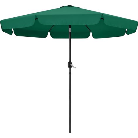 Yaheetech Parasol de Jardin Extérieur 268 cm Parasol Inclinable à 8 Baleines Parasol Balcon avec Manivelle Protection Solaire Terrasse Jardin Plage Piscine Balcon Vert Foncé (1/5)