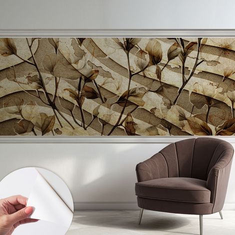 Selbsthaftend Tapete für Wohnzimmer Schlafzimmer Küche - Wanddekoration Klassische Flora 250x104 cm (1/5)