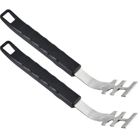 2 Pièces AntiBrûlure Outils de Barbecue, 27 cm LèveGrille de Gril avec Poignée en Caoutchouc, Antibrûlure Elevateur de Grille de Barbecue