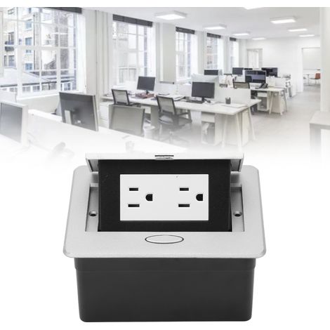 Prise de bureau invisible encastrée à 2 trous J30L, conception escamotable dissimulée, prise de courant de bureau standard américaine (125V). (1/5)