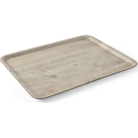 Vassoio rettangolare antiscivolo 370x530 mm - legno chiaro