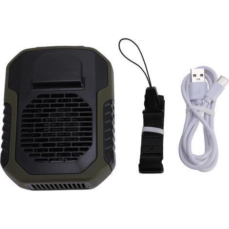 USB rechargeable bladeless belt fan, built-in 6000 mAh battery, green – for outdoor and travel (1/5)