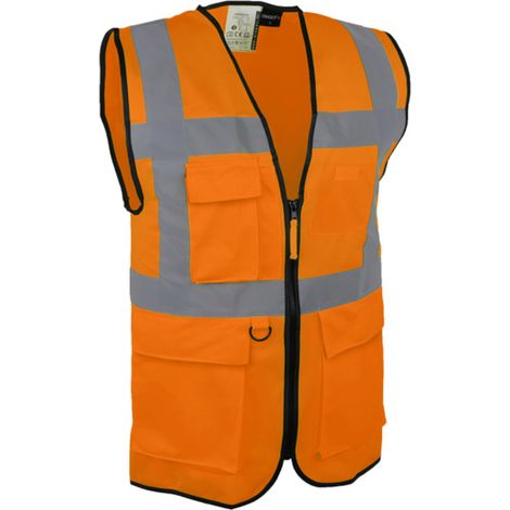 Gilet de signalisation Polyester Multi-poches orange fluo - SINGER - GARO M (1/3)