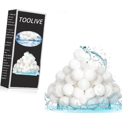 Balle Filtrante Piscine,800g Balles Filtrantes pour systèmes de Filtre a Sable Piscine Remplacer 29kg de Sable Filtration Piscine,Convient aux systèmes de Filtration pour Piscine- (1/4)