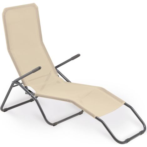 Garden Friend Formentera kippbarer Liegestuhl 57x140x96h cm beige (1/3)