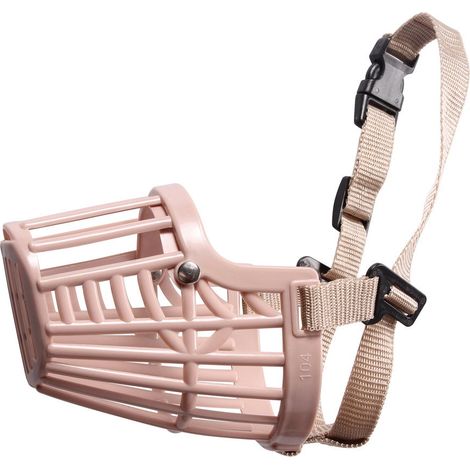 XXS: Muselière réglable en plastique avec sangle en nylon pour chiens
