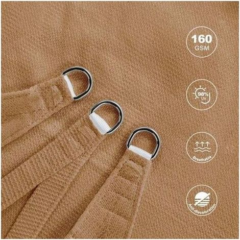 Voile d'ombrage rectangulaire 2 x 3 m, toile d'ombrage respirante en PEHD (185 g/m²), filet d'ombrage rectangulaire 3 x 2 m, protection UV 98 % pour patio, jardin, terrasse, extérieur. (1/5)