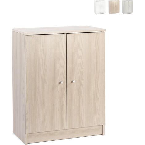 Armoire basse polyvalente à deux portes Light Elm 62x34x h80 cm (1/5)