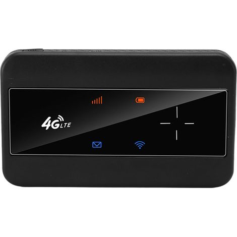 Routeur MiFi 4G LTE avec antenne, partageant jusqu'à 10 utilisateurs (150 Mbps), carte d'extension, point d'accès Wi-Fi mobile, routeur réseau sans fil pour l'Europe et l'Asie (noir). (1/5)