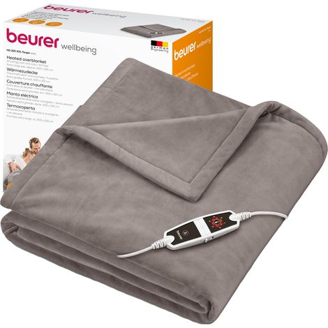 Beurer HD 150 XXL Termocoperta Elettrica Extra Morbida 6 Livelli di Temperatura Regolabili Grigio