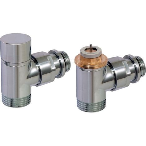 Flamco Thermostatventil-Set D 3804 G 1/2axG 3/4a Eurokonus weiß Eckform