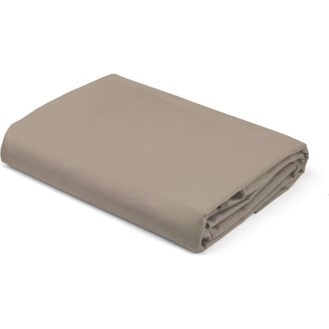 Satin-Spannbettlaken 180x200 Taupe Dunkelbeige (1/5)