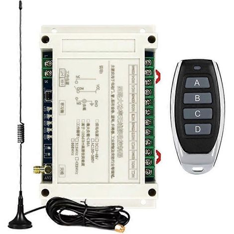 Télécommande sans fil 4 canaux AC100V-400V 30A pour portes de garage, relais, interrupteur d'éclairage LED, contrôleur d'équipement de levage 315M (1/5)