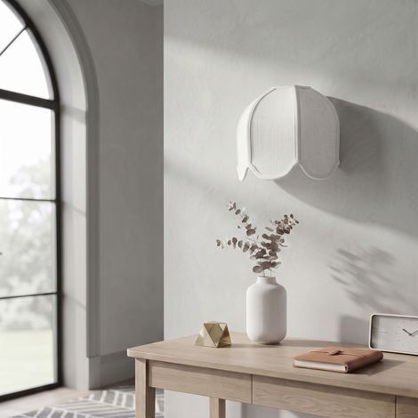 Aplique de Pared con Pantalla de Lino Blanco  Serie IRIS (1/5)