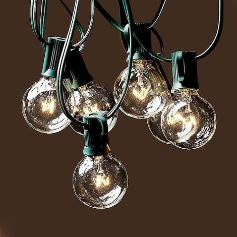 Guirlande lumineuse d'extérieur, 7,6 m, ampoules G40 (20 ampoules + 5 de rechange), étanche IP44, pour jardin et terrasse. (1/3)
