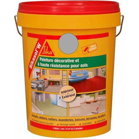 Pintura para suelos de un componente SIKA Sikasol W - Gris hormigón - 5L