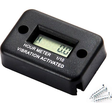 Contador de horas inalámbrico e impermeable con detección de vibraciones para motocicletas, de 0,1 a 99999,9 horas, para vehículos todo terreno, barcos, quads, motos de nieve y motores.