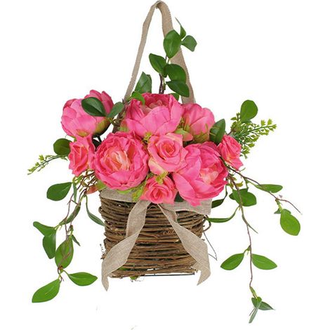 Guirlande Rose - Décoration Artificielle pour Porte et Mur - Panier Suspendu pour Intérieur - 1 Pièce (1/5)
