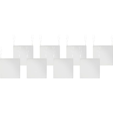 Lot de 8 Coussins pour Chaises de Jardin en Polyester Résistant aux UV Blanc Cassé Sassari