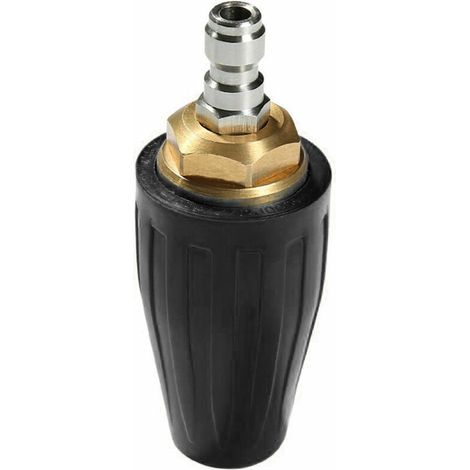 Green Mobility-Buse rotative pour pistolet a eau haute pression, noyau en ceramique, buse lotus de nettoyage haute pression en cuivre pur, noir 4000psi (1/5)