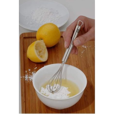 Kasahome Mini fouet de cuisine en acier inoxydable – Fouet de cuisine – Batteur manuel d'oeufs pour gâteaux 16 cm