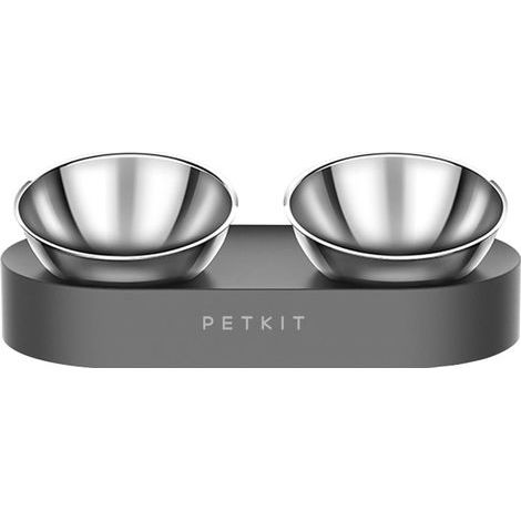 Comedero elevado de acero inoxidable para gatos, comederos inclinados para gatos, antideslizantes y a prueba de derrames para gatos y perros pequeños. (1/5)