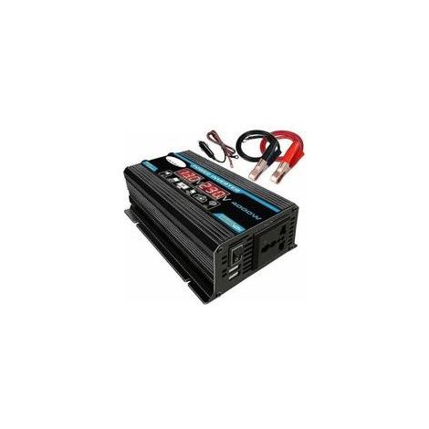 Convertisseur Pur Sinus 12V 220V 4000W avec Onduleur Onde Sinusoïdale Pure, Transformateur équipé d'une Prise EU, d'un Port USB, d'un Port Type-C et d'un Écran LCD.