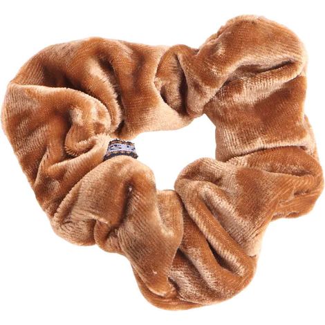 Scrunchie - Velours - Élastique Cheveux Doux et Non Traumatisant - Pour Cheveux Épais ou Fins - 1 Pièce - Champagne Beige (1/5)