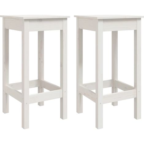 Maison Exclusive - Taburetes altos 2 uds madera maciza de pino bl