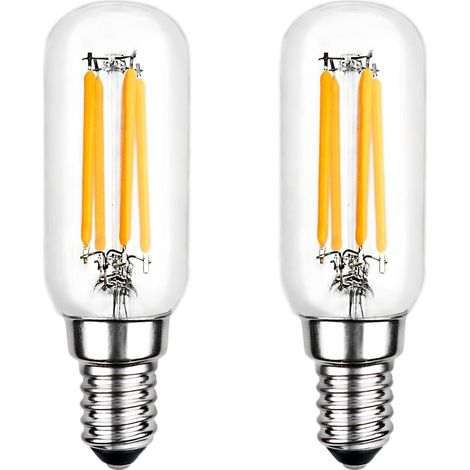 2 pièces, ampoule de hotte de cuisine, E14 4W blanc chaud 2700K 400LM, AC 230V, équivalent à 40W E14, ampoule à filament tubulaire LED, non dimmable (1/5)