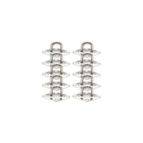 10 Pièces Fixation Anneau d'arrimage, Pontet INOX Oeil Plaques, Crochet d'arrimage Remorque Plaque Oeillet Acier Inoxydable 304 pour Fixer des Remorques Camions Bateaux Kayaks (60 x 36 mm,M5) (1/5)