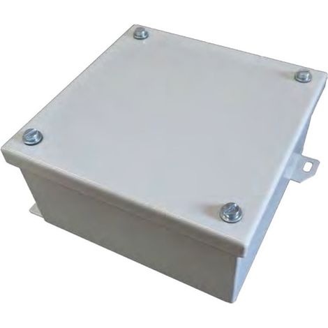 Boitier industriel carré acier zingué 105x105x60mm à pattes soudées avec couvercle jointé à vis IK10 étanche IP55 (1/2)