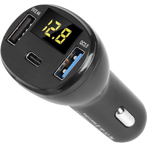5V/2,4A QC3.0 Dual-USB-Schnelllade-Kfz-Ladegerät mit Zigarettenanzünder-Adapterbuchse (universell)