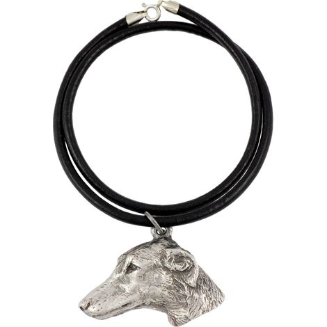 Galgo africano, Azawakh: collar para perros, colgante bañado en plata para amantes de los perros, joyería única de Art-Dog. (1/5)