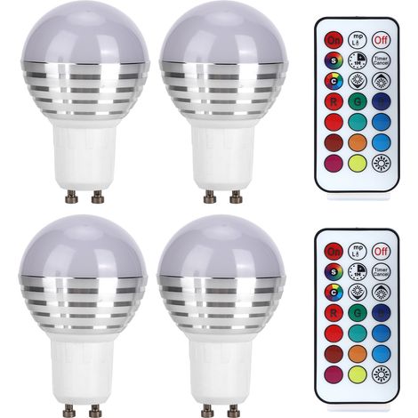 Ampoule Led Gu10 - 3 W - Tension 85-265 V - Lumière Chaude Ou Changeante Rgb - Télécommande Infrarouge - 1 Pièce (1/5)