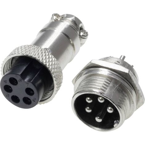 Pollin 453554 Connecteur rond embase femelle, mâle Nombre total de pôles: 5 1 set D733452 (1/3)