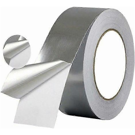 Ruban adhésif en aluminium résistant à la chaleur 5 cm x 20 m pour l'isolation. l'étanchéité et l'imperméabilité des systèmes de chauffage. ventilation et climatisation. (1/5)